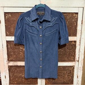 Double D Ranch Faux Suede Blouse Size XS